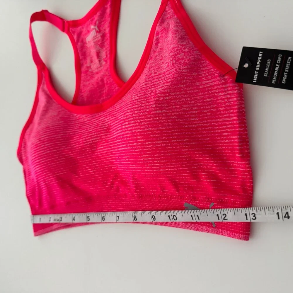 PUMA Women's Seamless Sports Bra with Removable Cups, NEW, Size L - Picture 7 of 9